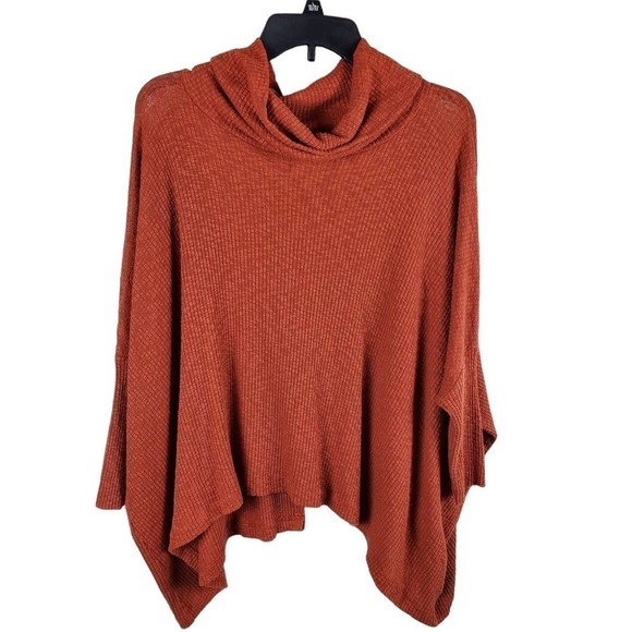 Free People Beach Split Back World Traveler Batwing Cowl Neck Ribbed Sweater - Picture 1 of 9